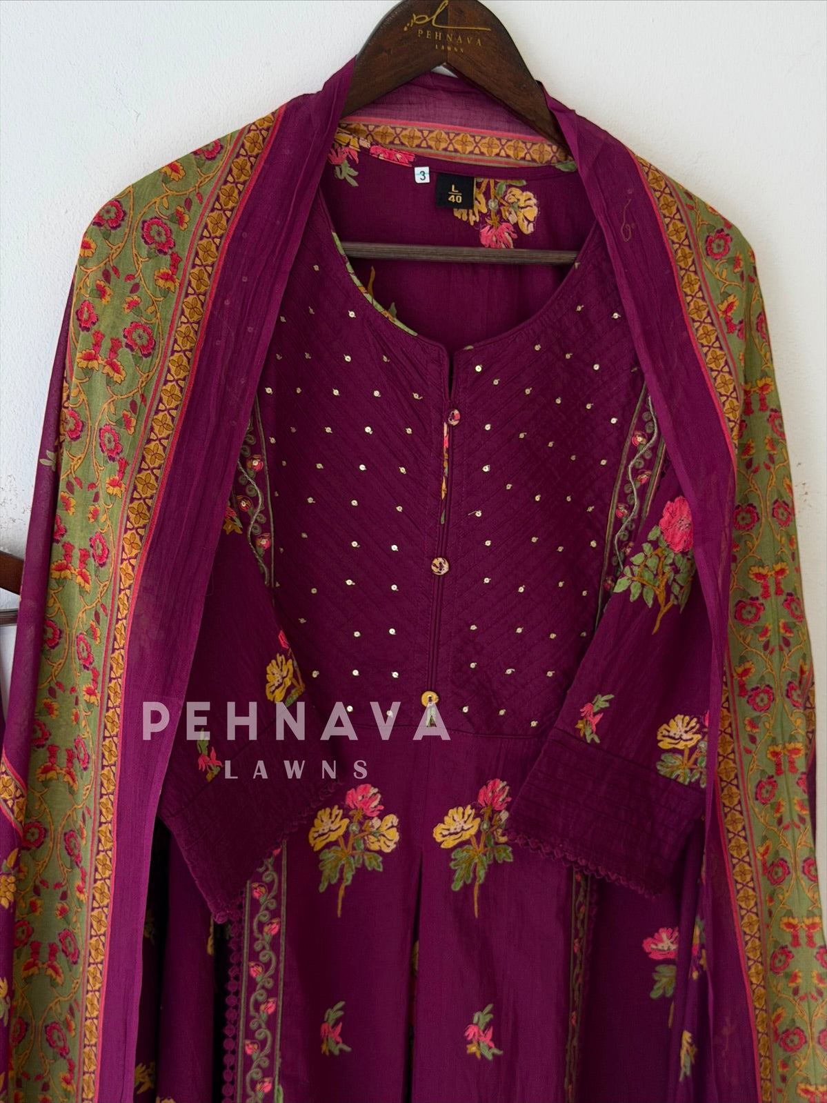 Pin-Tuck Floral Printed Suit 2596