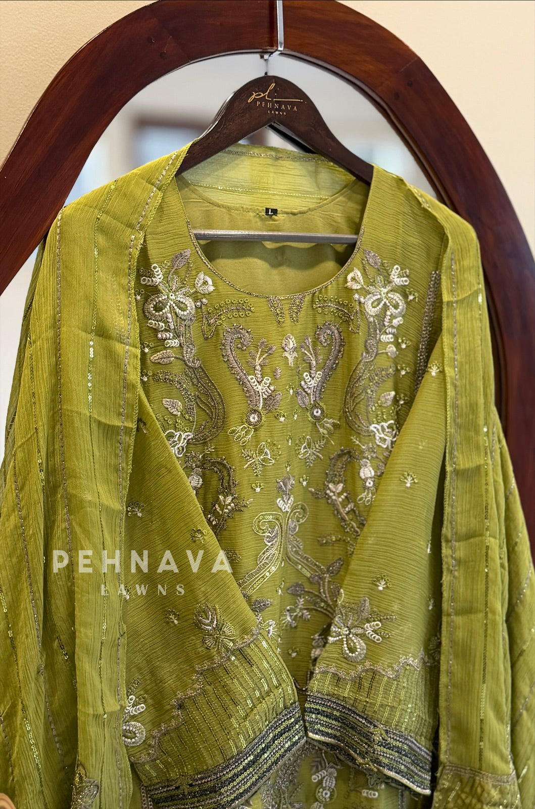 Heavy Embroidered Chiffon Suit 1033