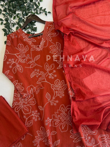 Printed Cotton Slub Kurta with Pockets