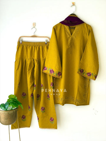 Floral Embroidered Farshi Salwar-LRC311