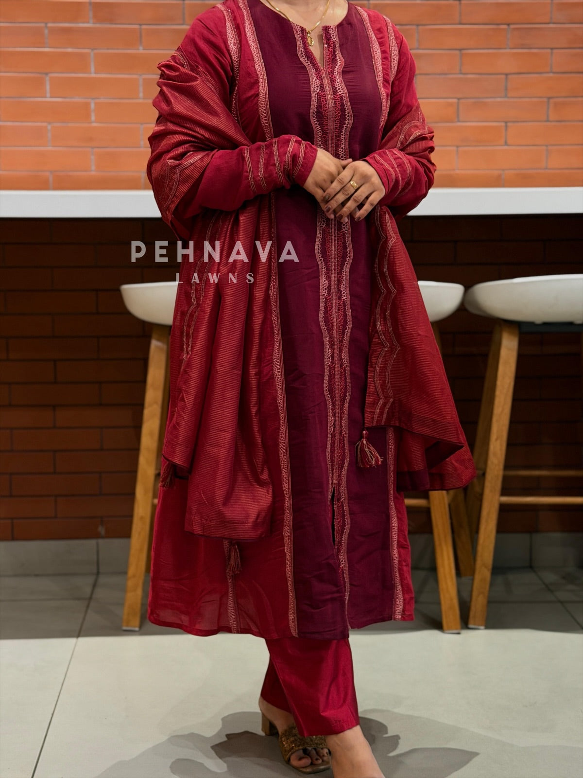 Straight Panel Embroidered Suit-6140 - Pehnava Lawns