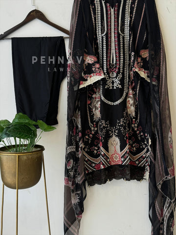 Embroidery Printed Suit Set-1513