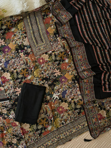 Floral Patterned Muslin Suit 234