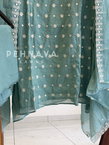 Embroidered Unstitched Suit-1007