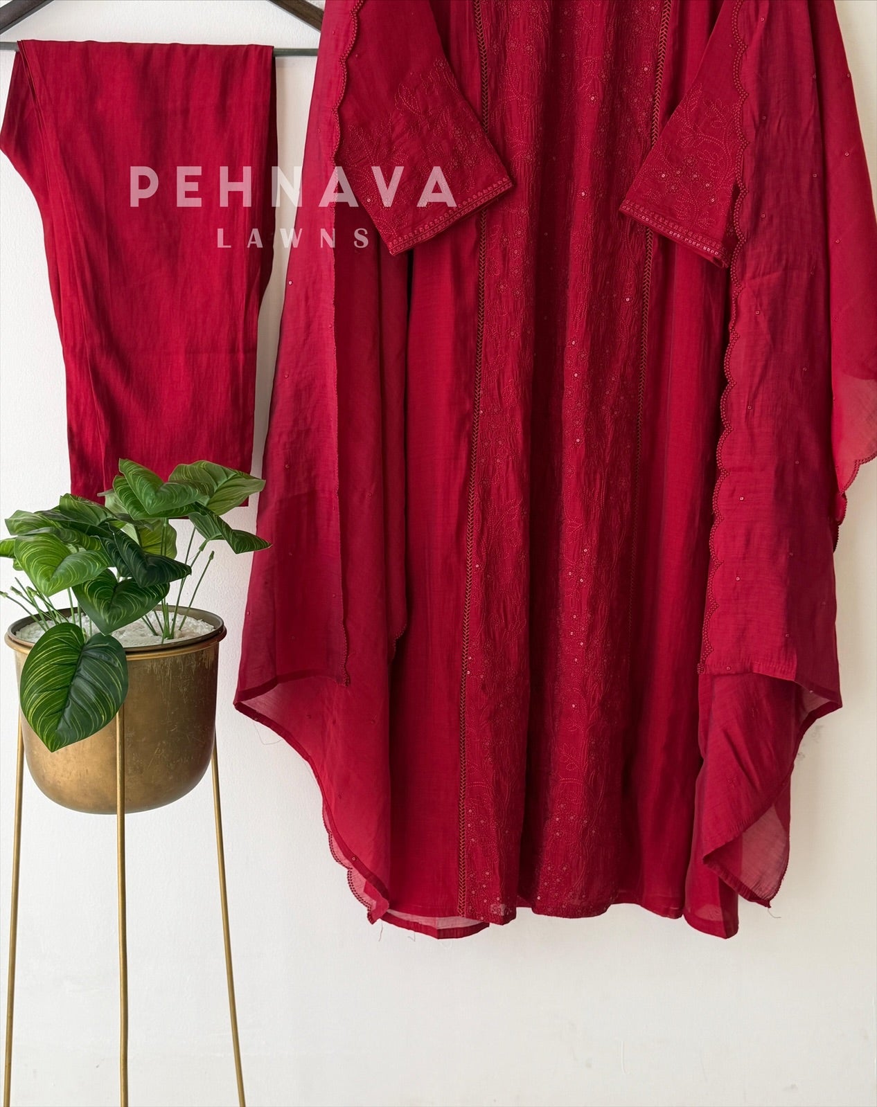Front Panel Embroidered Suit - Pehnava Lawns