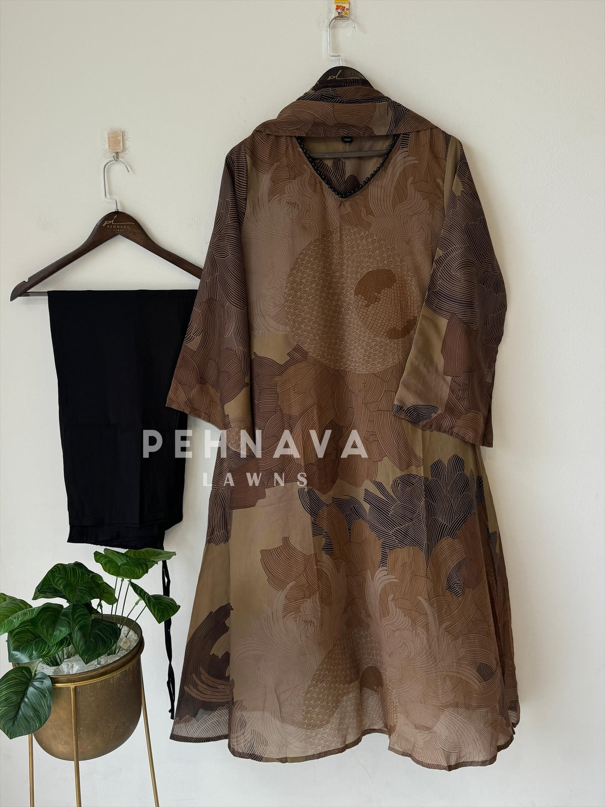 Printed Organza Ensemble Suit-4201