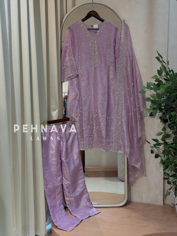 Crinkle Tissue Organza Three Piece Suit