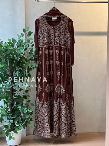Handworked two piece anarkali set