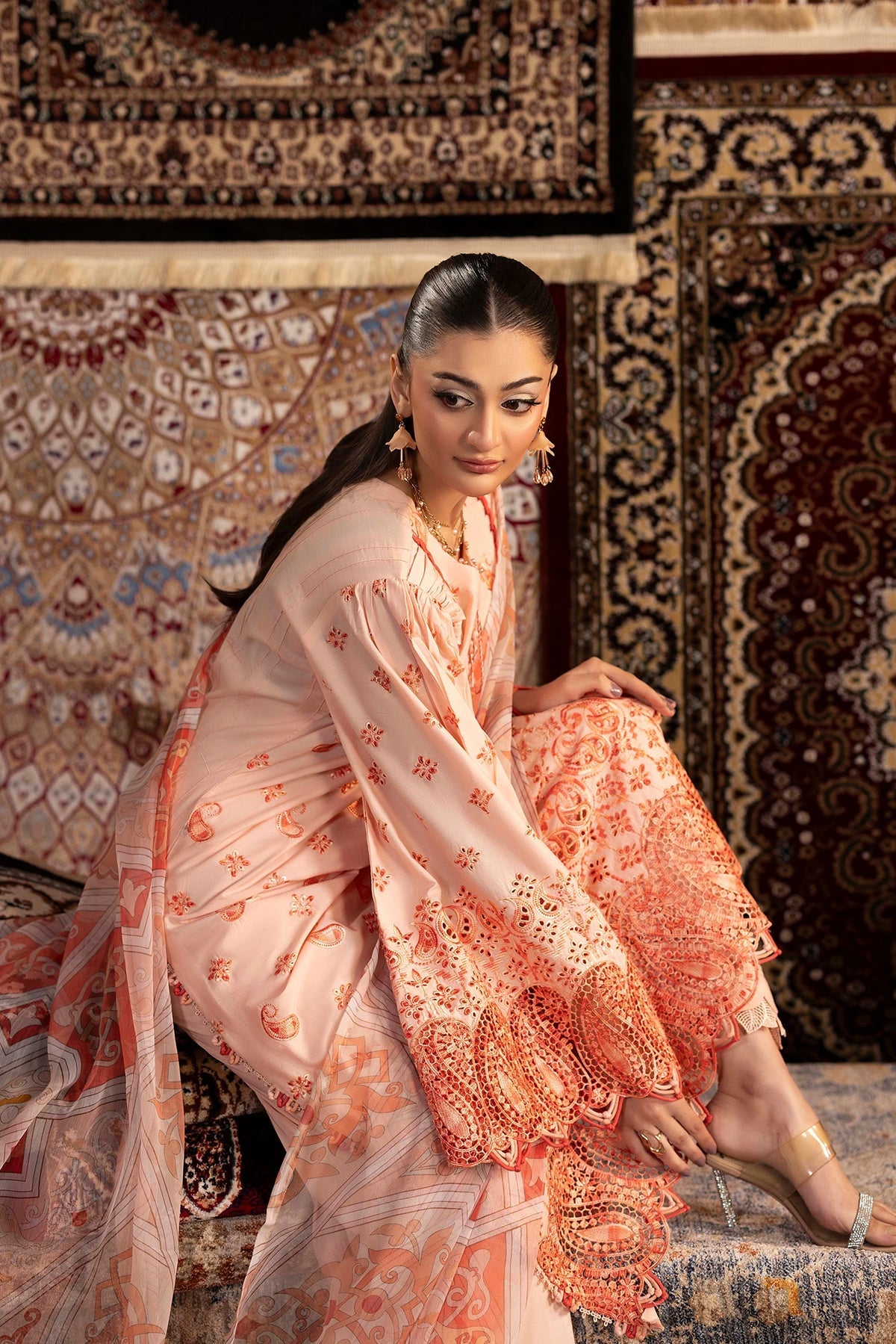Adan’s Chenille premium unstitched suit-D08 - Pehnava Lawns