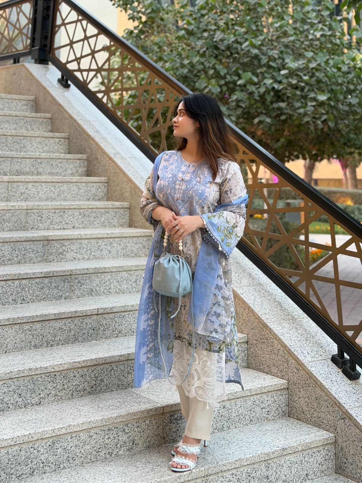 Off white Neckline Embroidered Pak-Suit