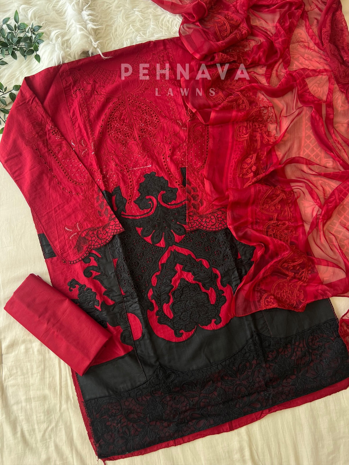 Multi Shaded Suit With Appliqué Design-1286 - Pehnava Lawns