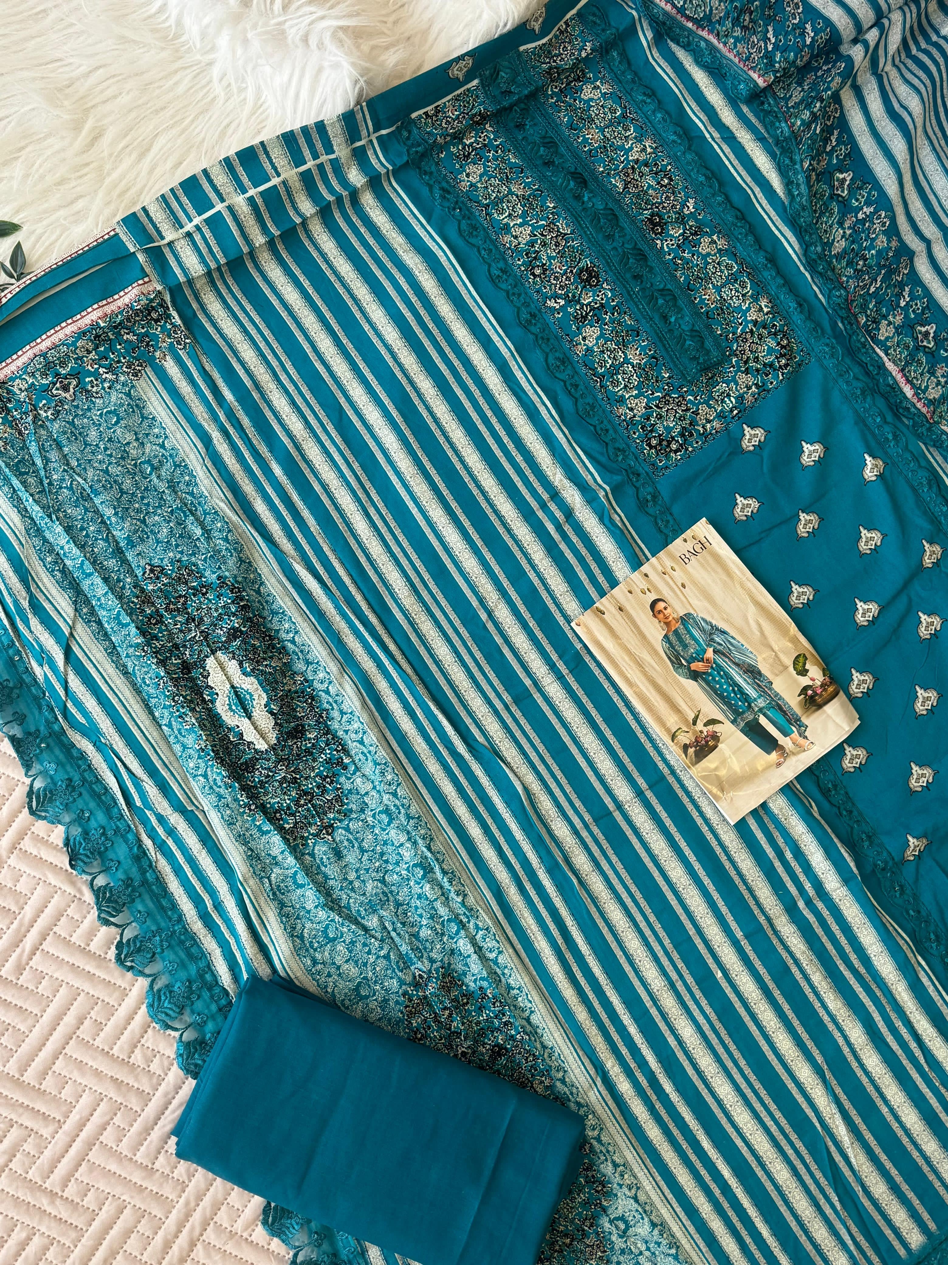 Rayon Embroidered Suit Ft. Delicate Lace Works