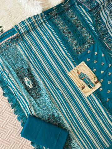 Rayon Embroidered Suit Ft. Delicate Lace Works
