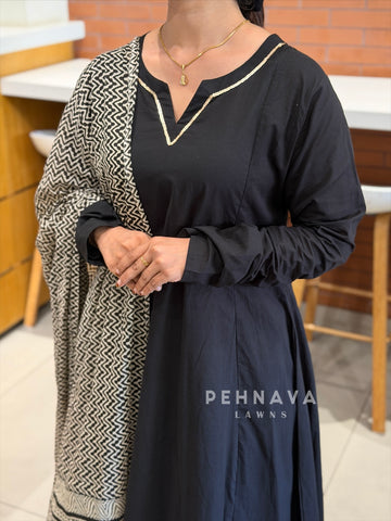 Cotton Suit With Printed Dupatta