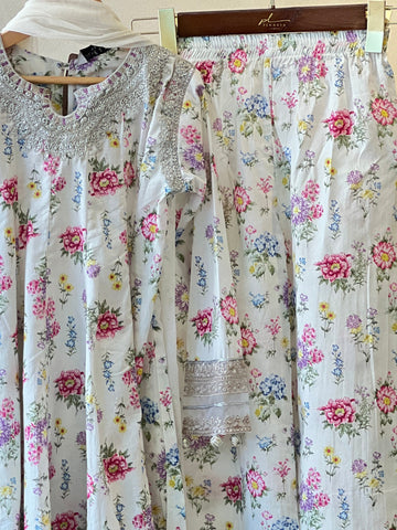 Kids party wear -ready to wear MKD-EA25-03-WHITE - Pehnava Lawns