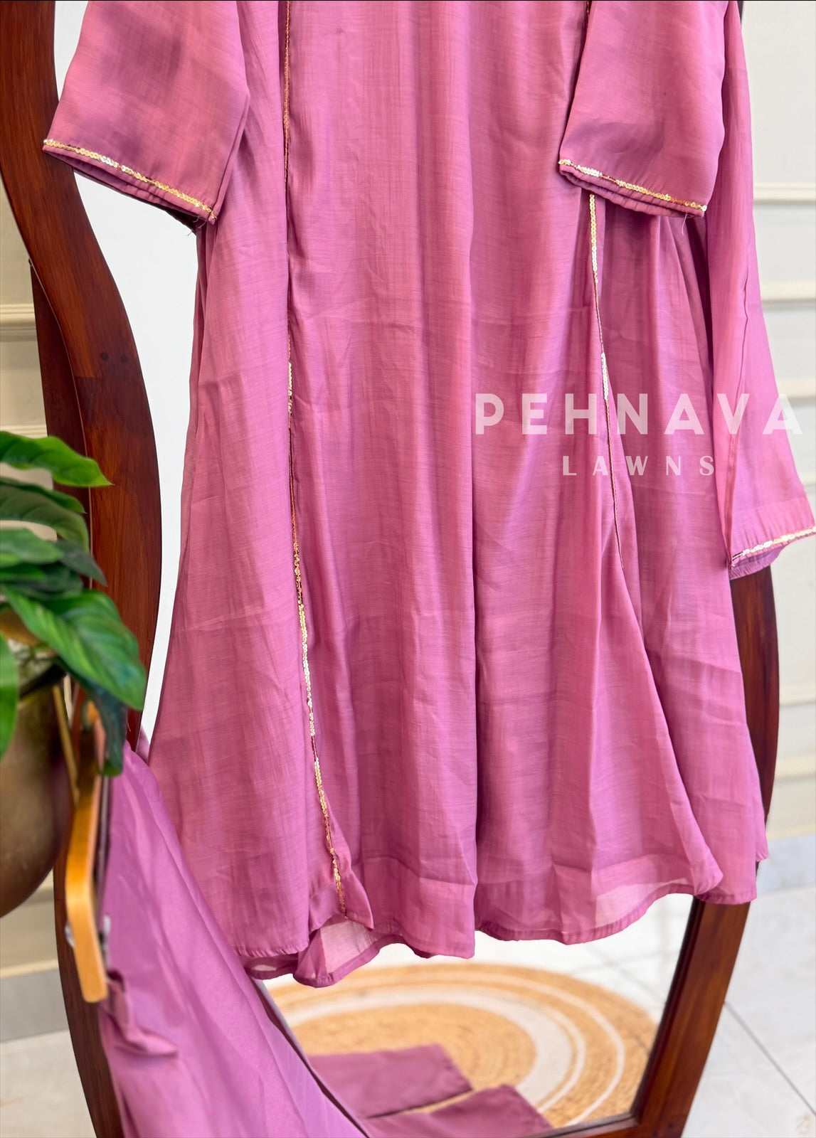 Panel Cut Full Flaired Anarkali-Pink 5915