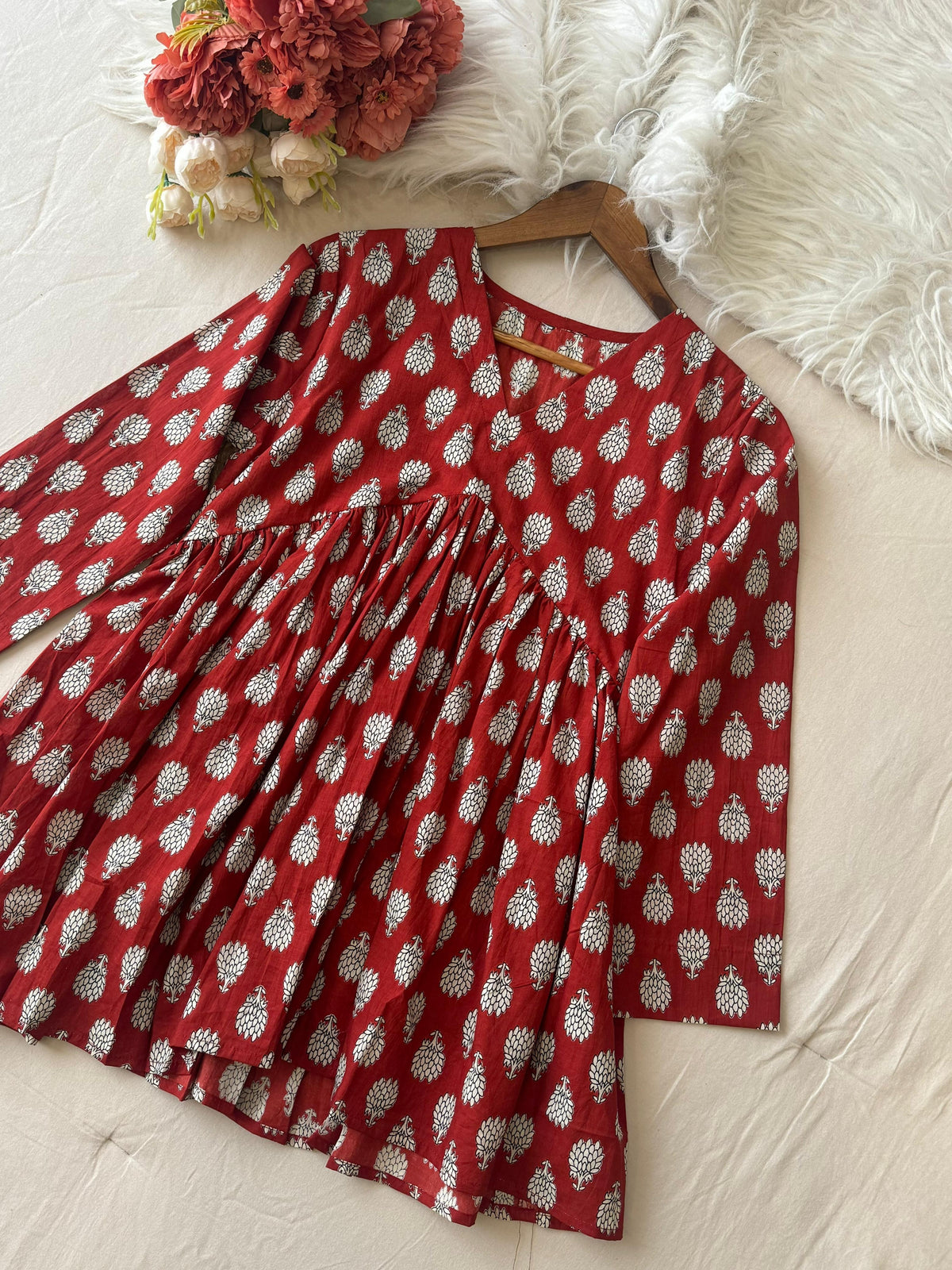 Casual Pure Cotton Block Printed Short Kurtis