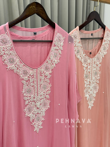 Pearl Embroidered Kaftan Set 2628
