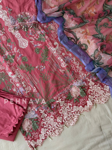 Floral Embroidered Suit Set 1666