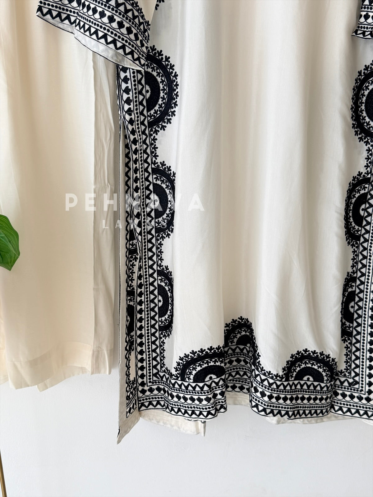 Border Embroidered Three Piece Set J7119