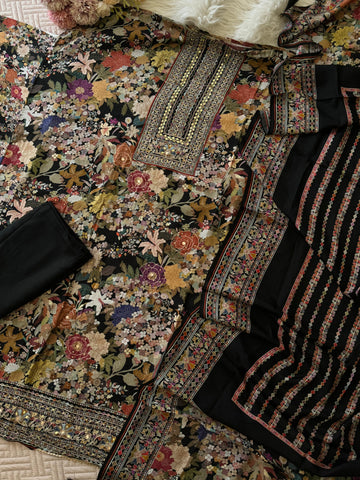 Floral Patterned Muslin Suit 234