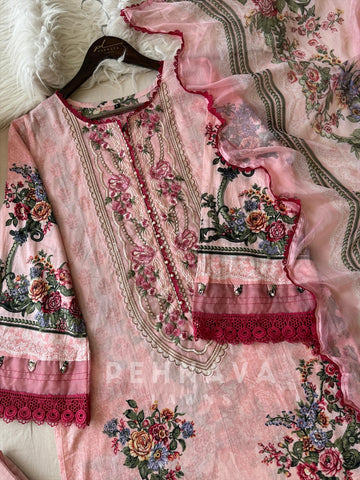Cotton Lace Detail Suit Set-1483