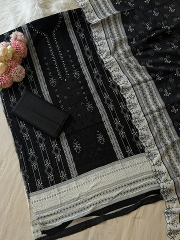 Embroidered  cotton suit with cotton embroidered dupatta 1181
