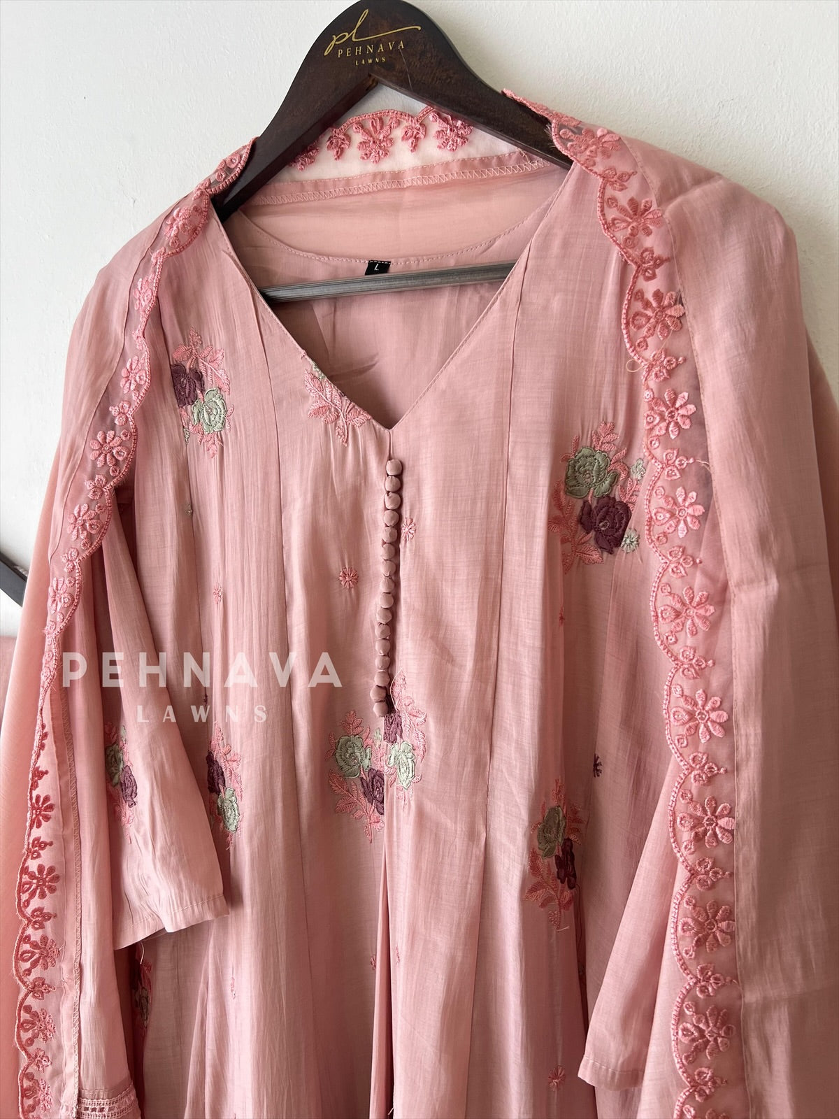 Embroidered Three Piece Suit-15686