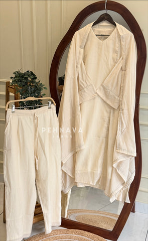 V Neck Panel Suit Set 5018