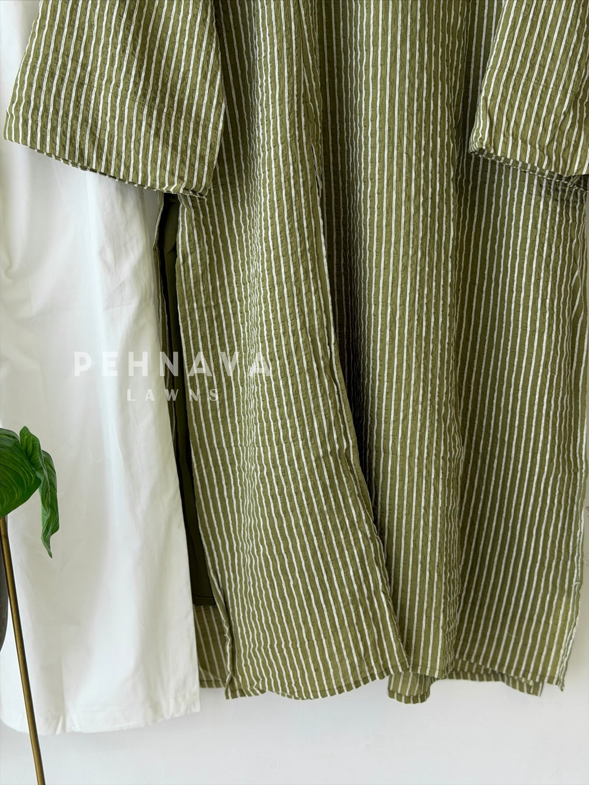 Modest Striped Side-Slit Two Piece Set-B227