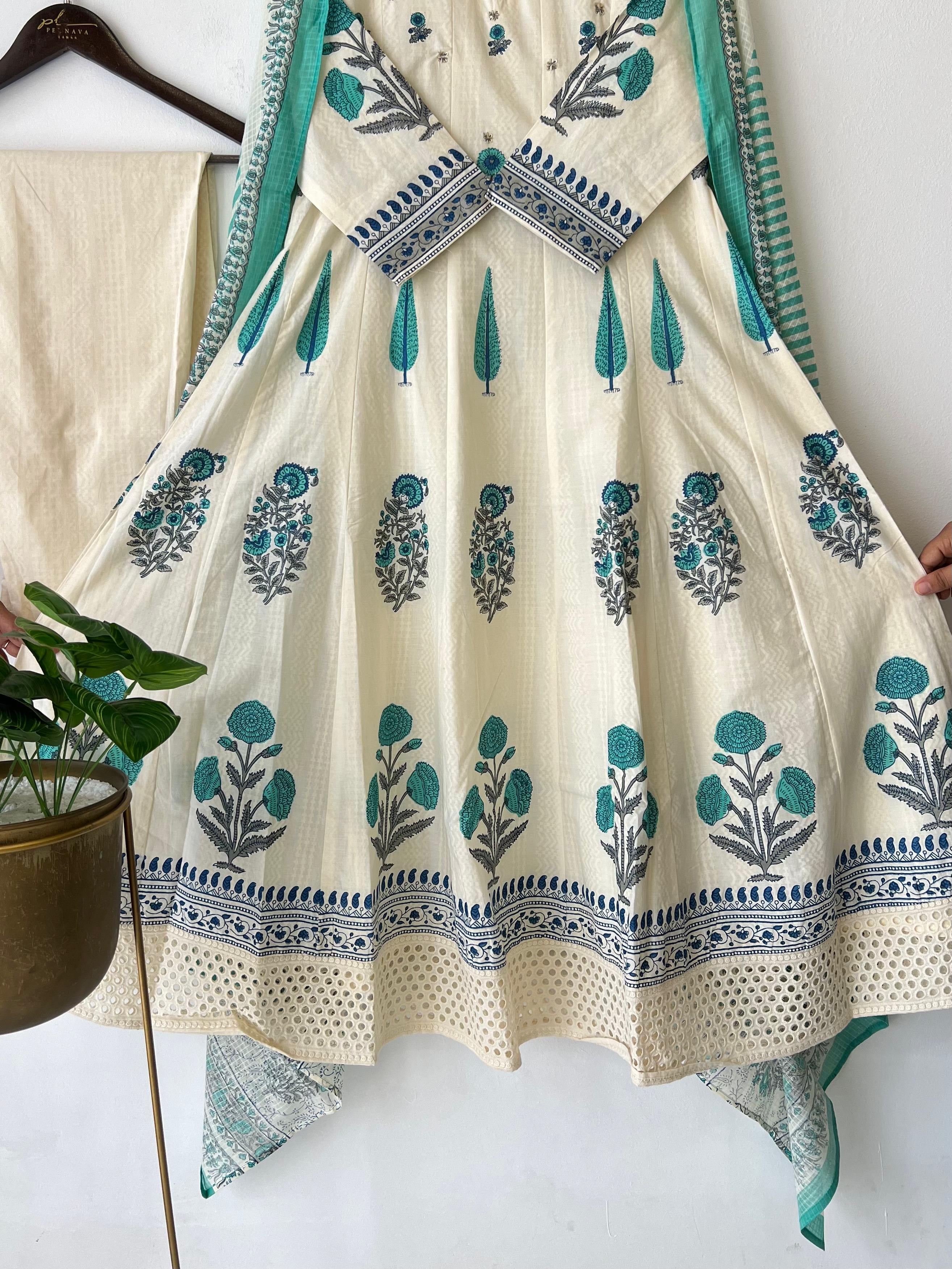 Cotton Floral-Anarkali-3589 - Pehnava Lawns