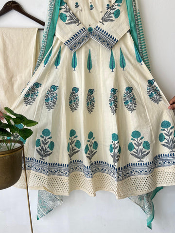 Cotton Floral-Anarkali-3589 - Pehnava Lawns