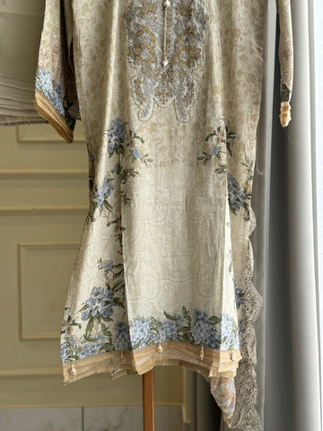 Pakistani printed suit ft-Cutwork embroidered dupatta-03