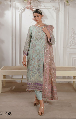 GLAMOURA BY NOOR'S SEMI-STITCHED 3PC | D-05