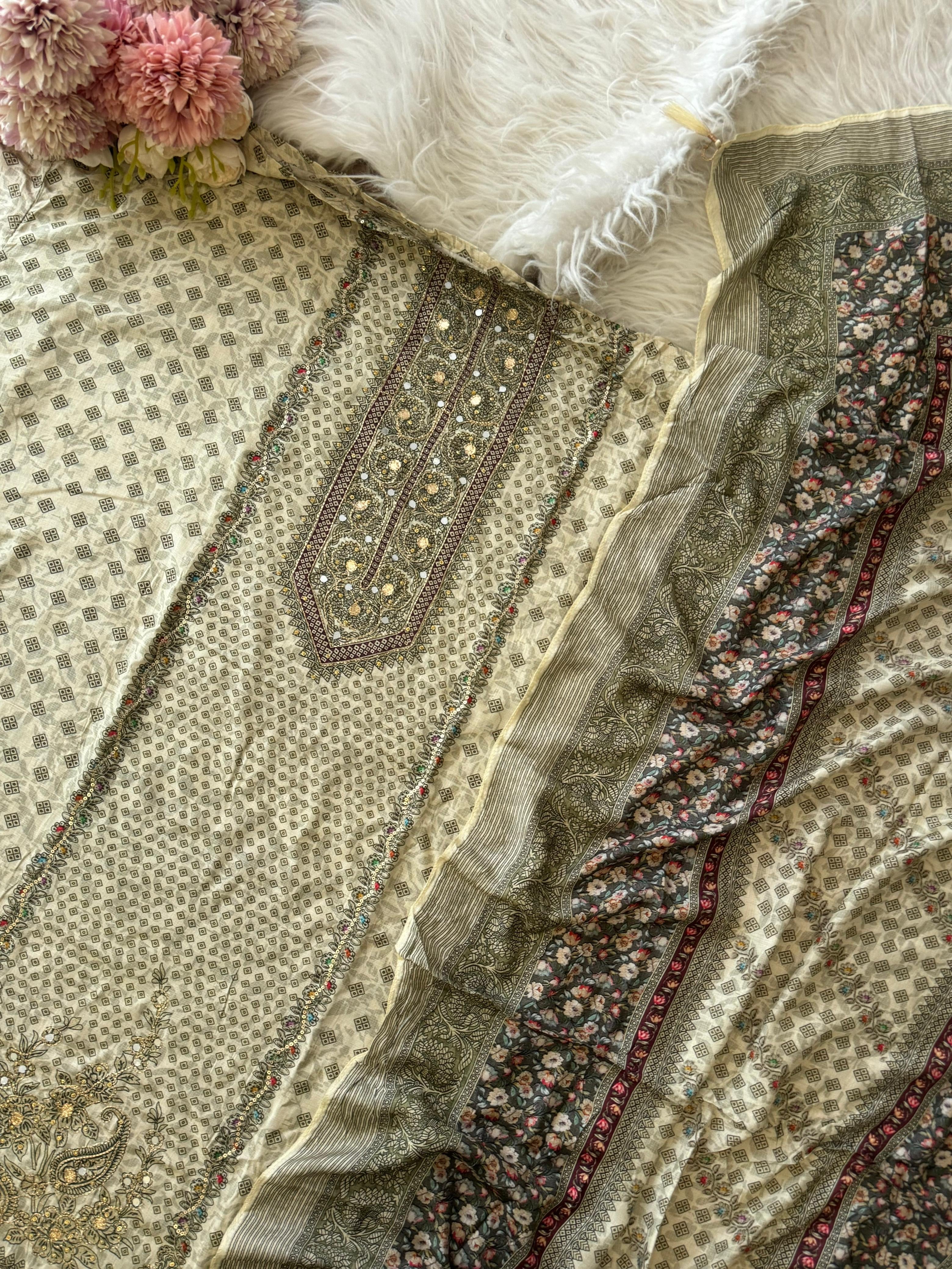 Premium viscous muslin suit-243