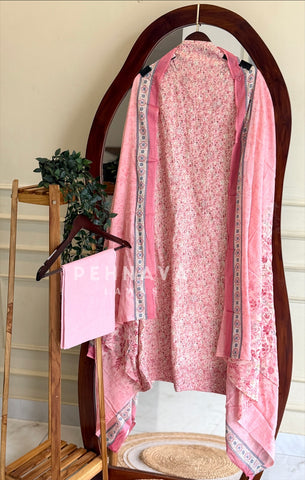 Floral Printed Unstitched Suit