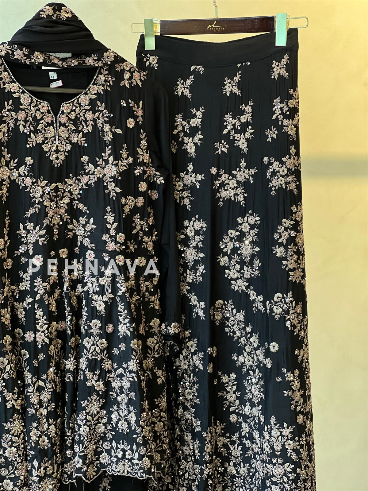 Handworked three piece skirt set