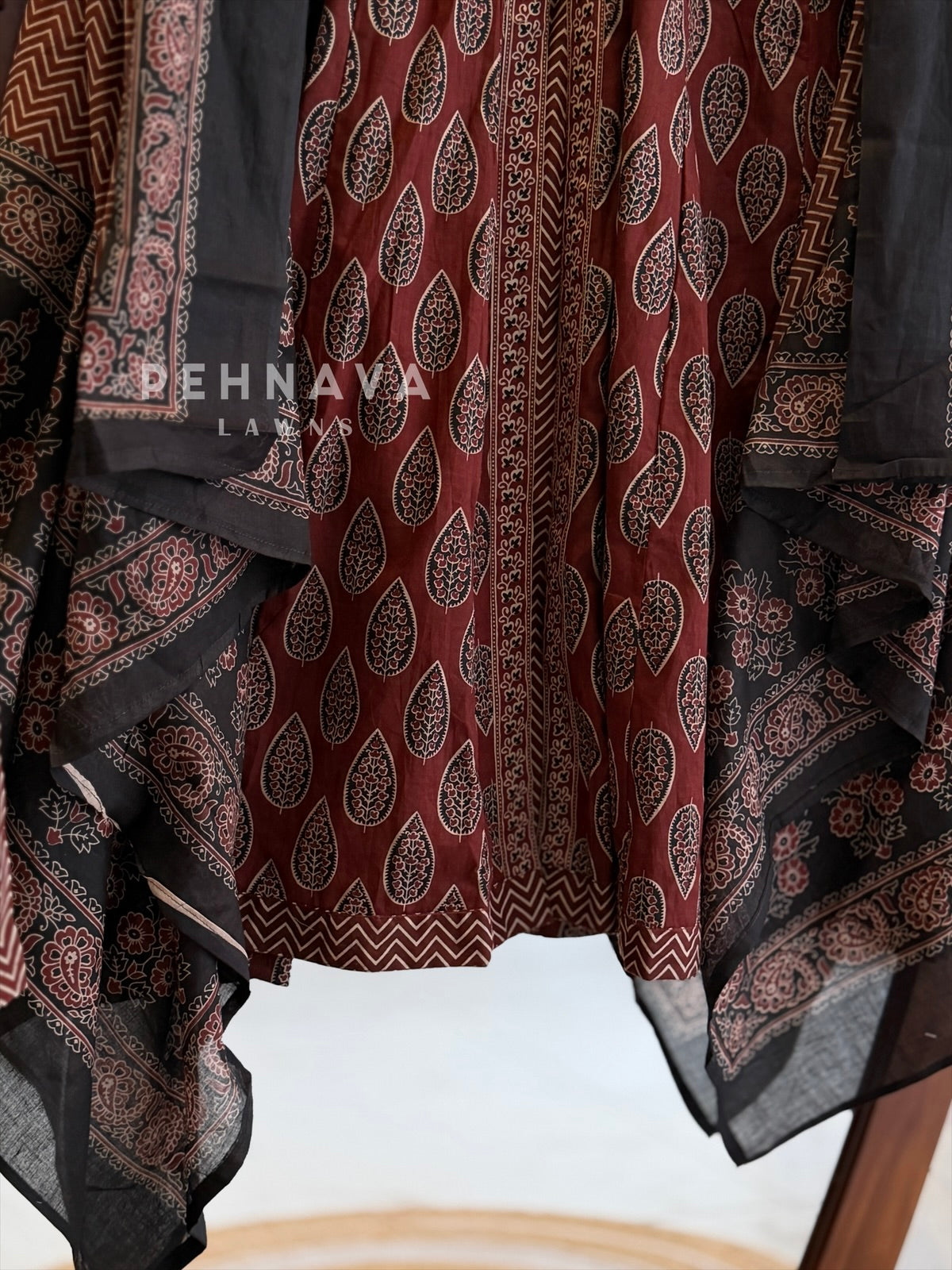 Ajrak Print A-Line Suit Set 11021-24