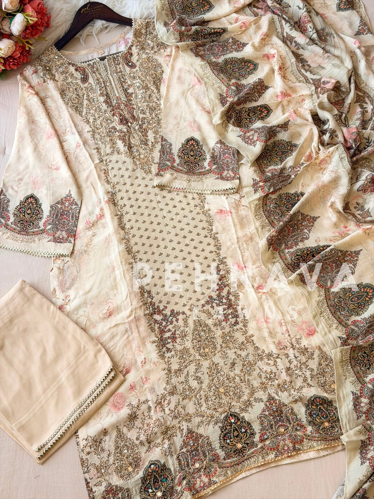 Muslin Unstitched Suit-339-B