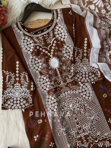 Floral Embroidered Suit Set 1665