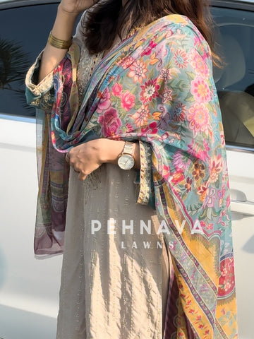 Unstitched Rayon Fully Embroidered Suit-3754