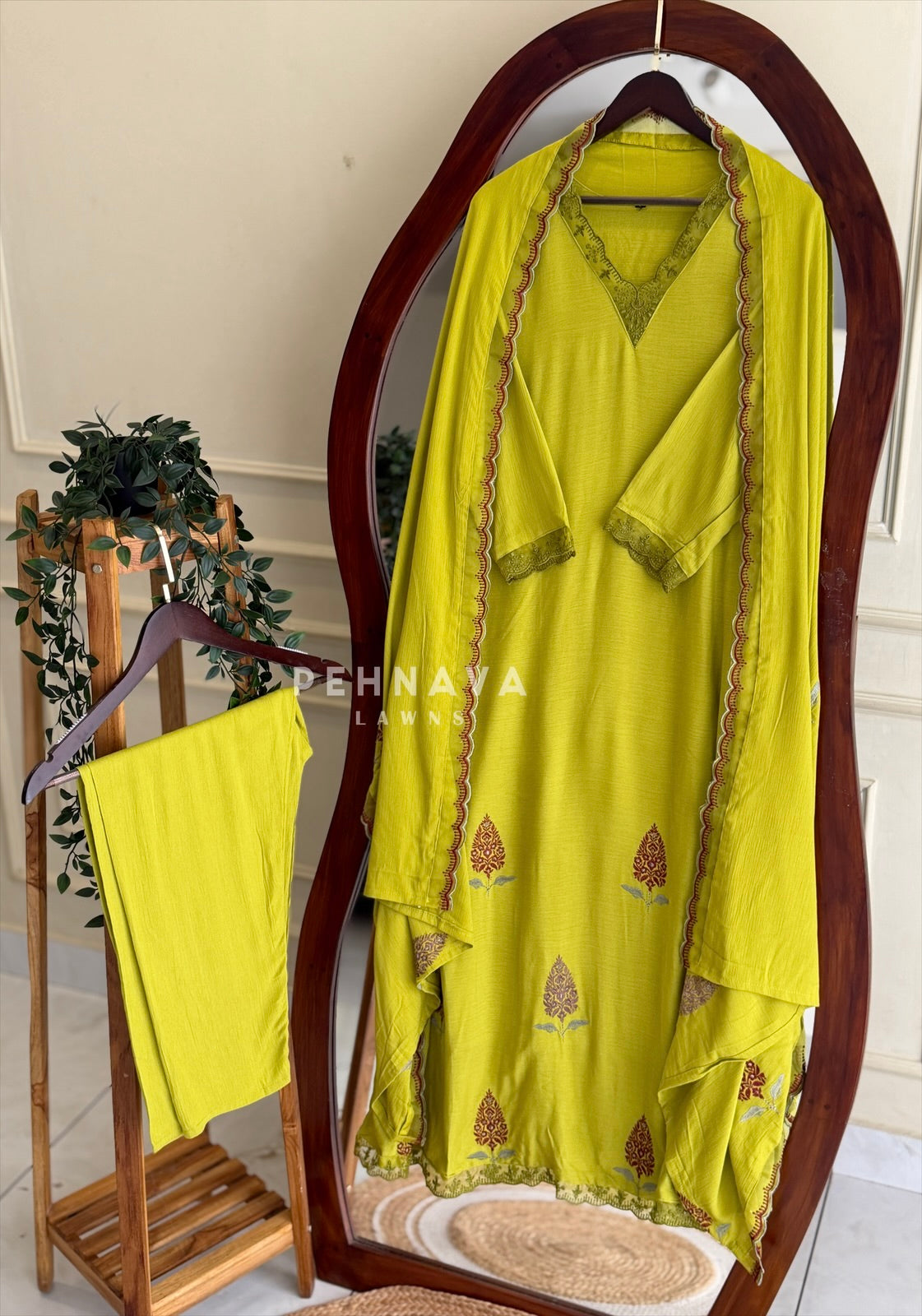 Crinkled Rayon Anarkali Set-NC2