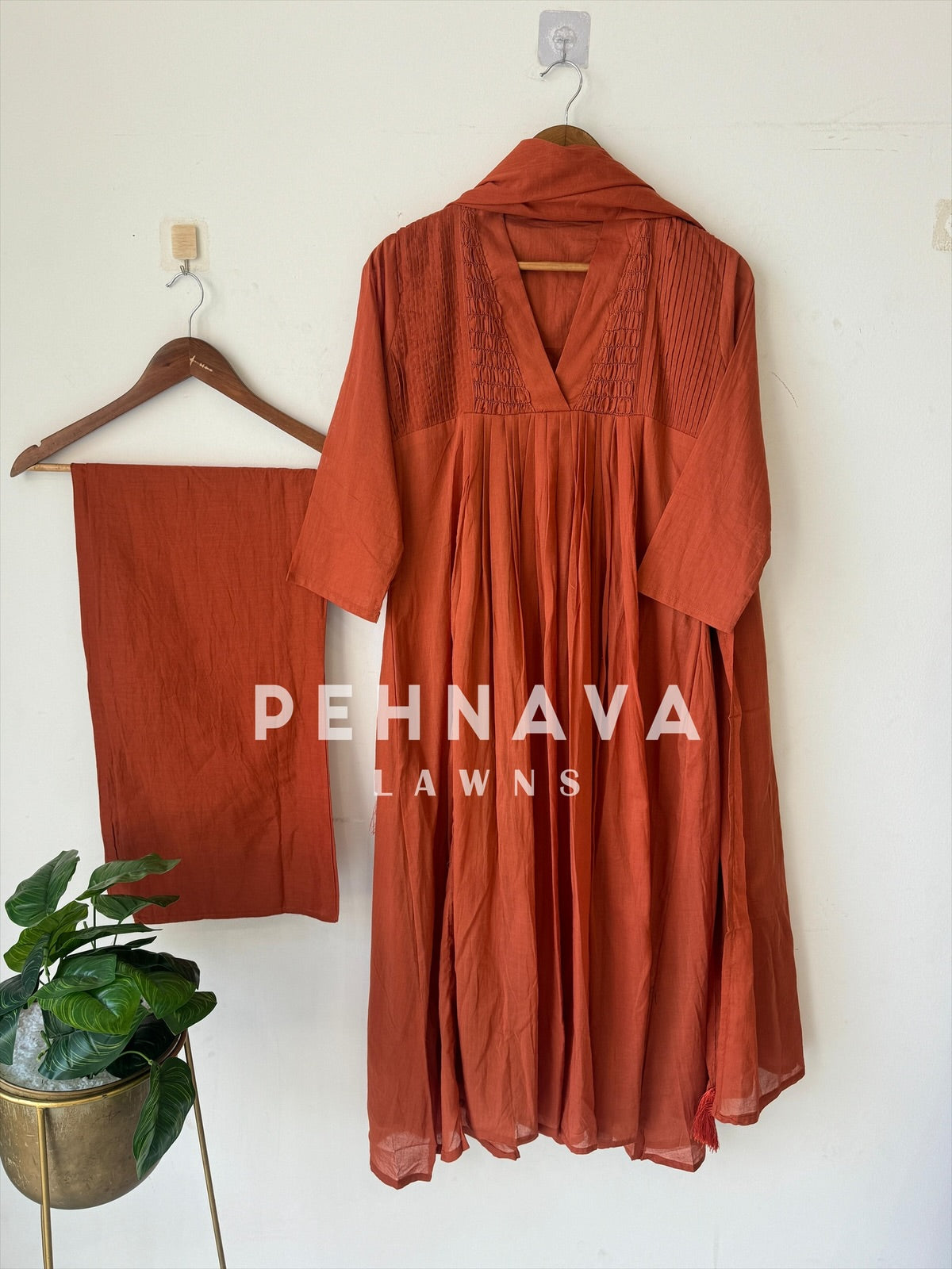 Solid Mulcotton Anarkali Suit