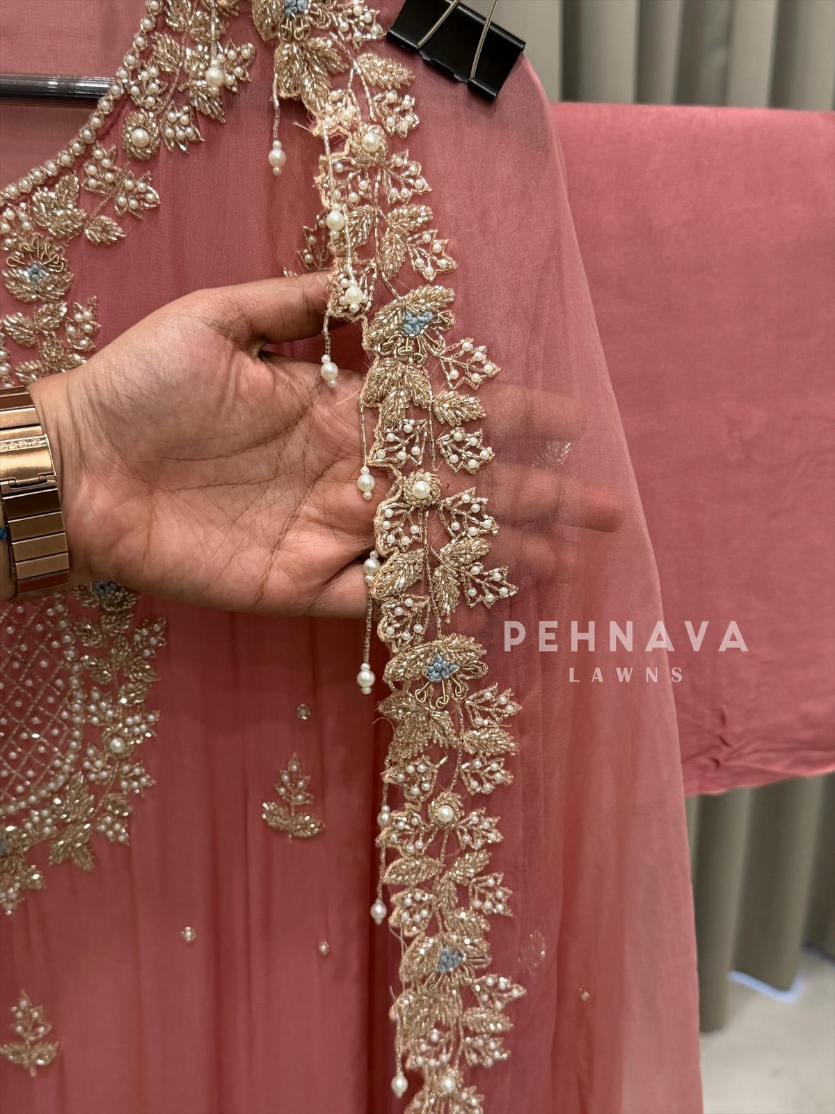 Premium Chiffon Handwork Semi-Stitched Suit-1078