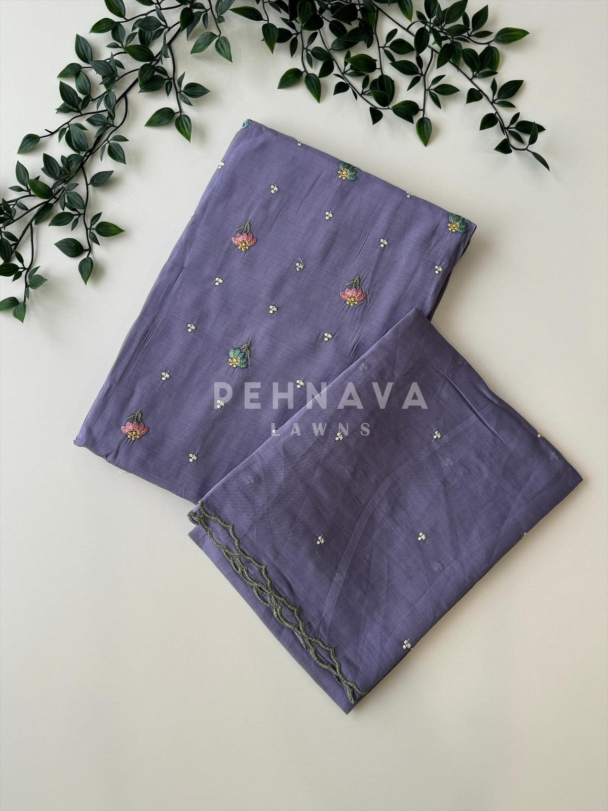 Chanderi Embroidered Suit-12713