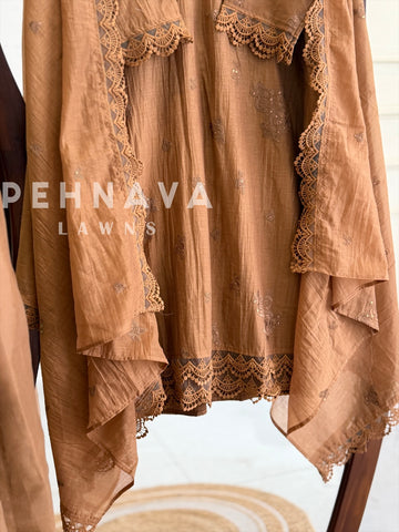 Embroidered Lace-Trimmed Suit Set