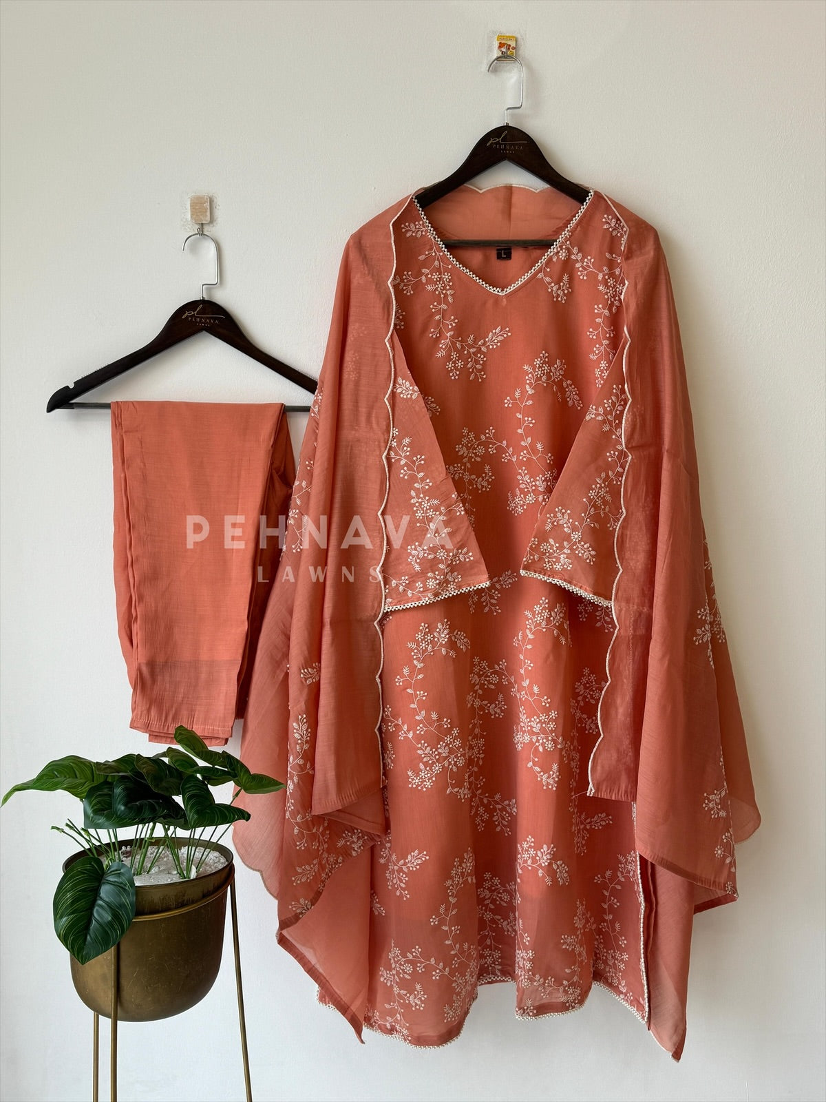 Elegant floral Embroidered Suit-12818