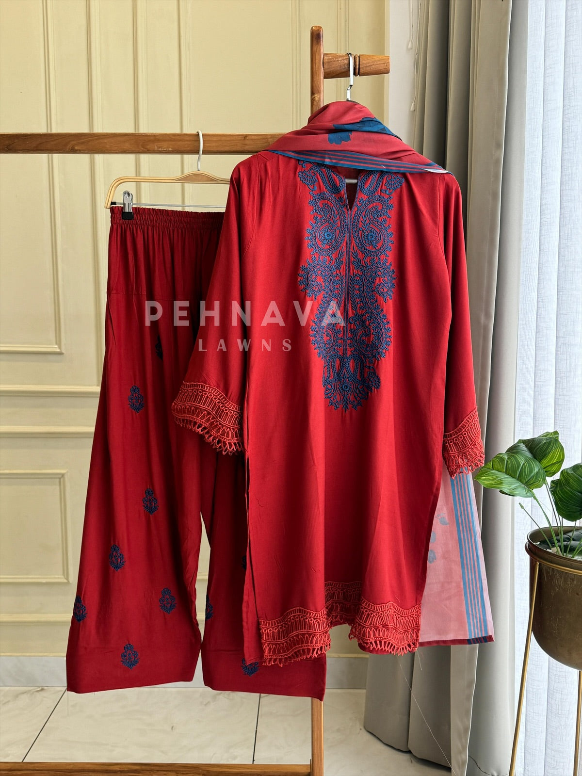 Imported Rayon Embroidered  Suit Set- LRC 258 - Pehnava Lawns