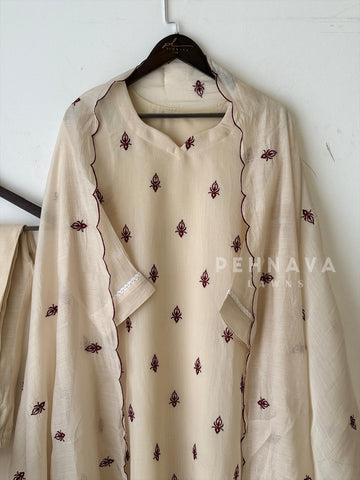 Chanderi  Embroidered Suit 12693