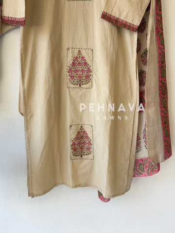 Printed Three Piece Cotton Set-SW19